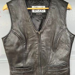 Wilsons Pelle Studio black leather vest